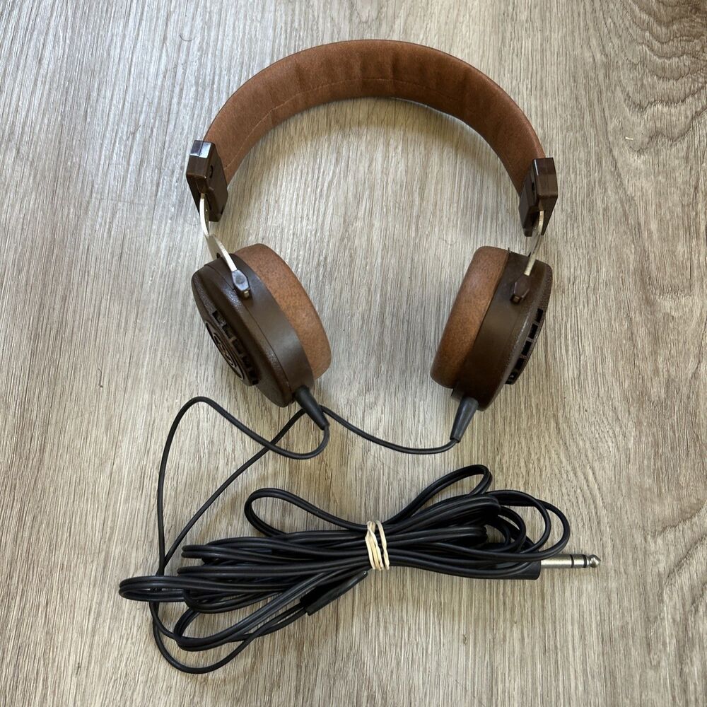 Pickering OA-3A Lightweight Stereo Headphones Over Ear Tested Vintage USA Brown